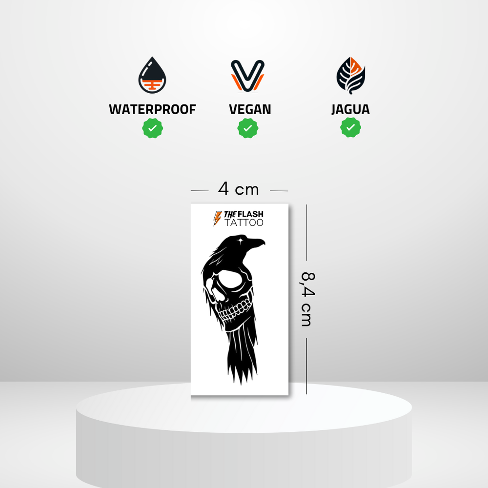 Tatouage corbeau tête de mort pour homme