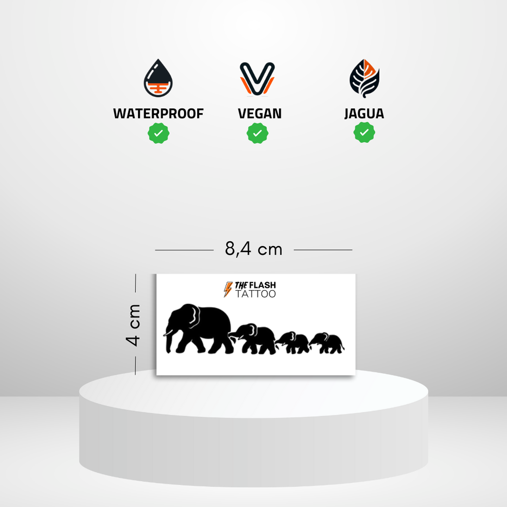 Tatouage éléphant symbole de famille et d'amour