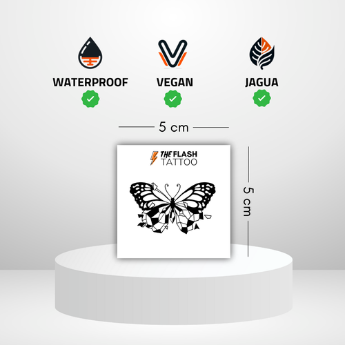 Tatouage papillon réaliste avec diamant idéal pour le poignet ou la main