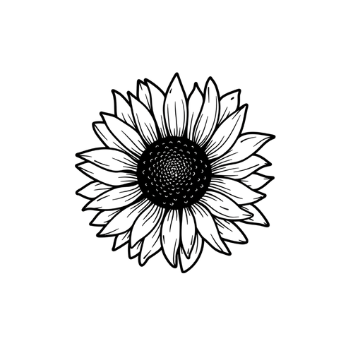 Minimalistische zonnebloem