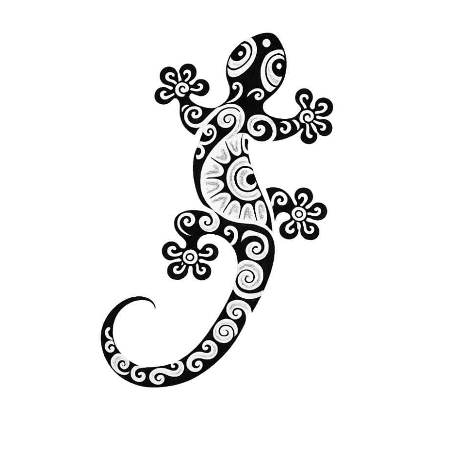Tatouage gecko tribal style polynésien