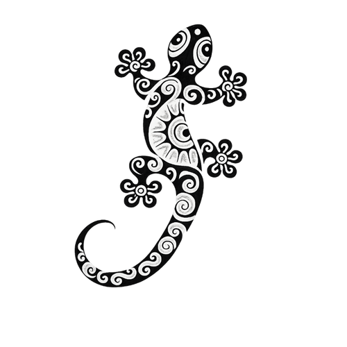 Tatouage gecko tribal style polynésien