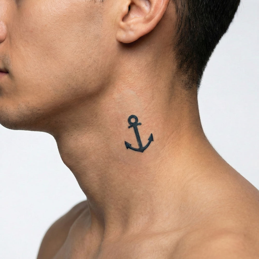 Tatouage homme ancre réaliste longue durée