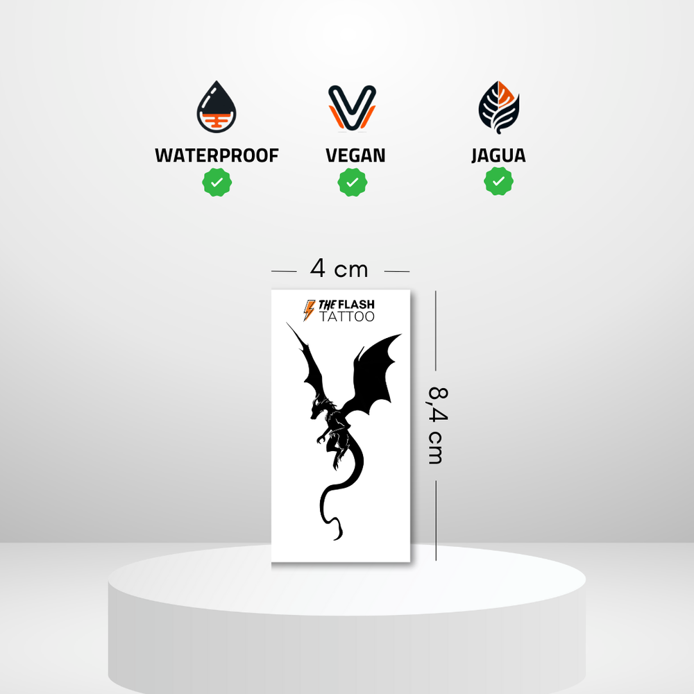 Tatouage ephemere dragon en ombre chinoise effet réaliste