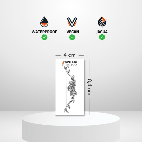 Tatouage ephemere realiste tournesol sur un arc tattoo féminin et floral